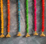 Solid Color Pom Pom & Gota Dangler