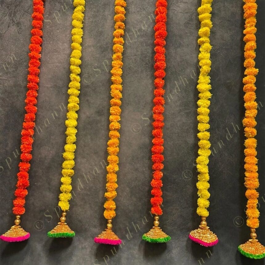 Marigold & Gota Multicolor Dangler Set of 2