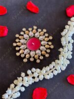 White & Golden Triple Studded Tea Light Holder - Image 3