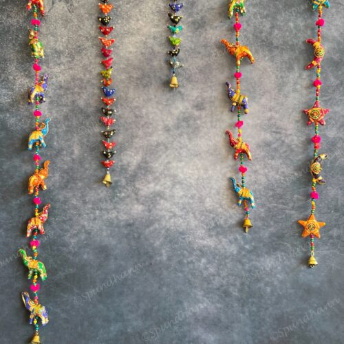 Multicolored Indian Boho Decorative Strings with Bell Dangler