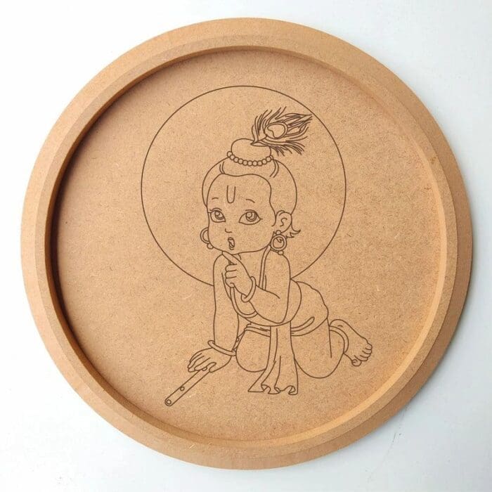 MDF Pre Marked Round Krishna