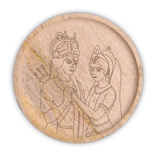 Shree Ram and Sita Pre Marked Wall Plate - 10 Inch