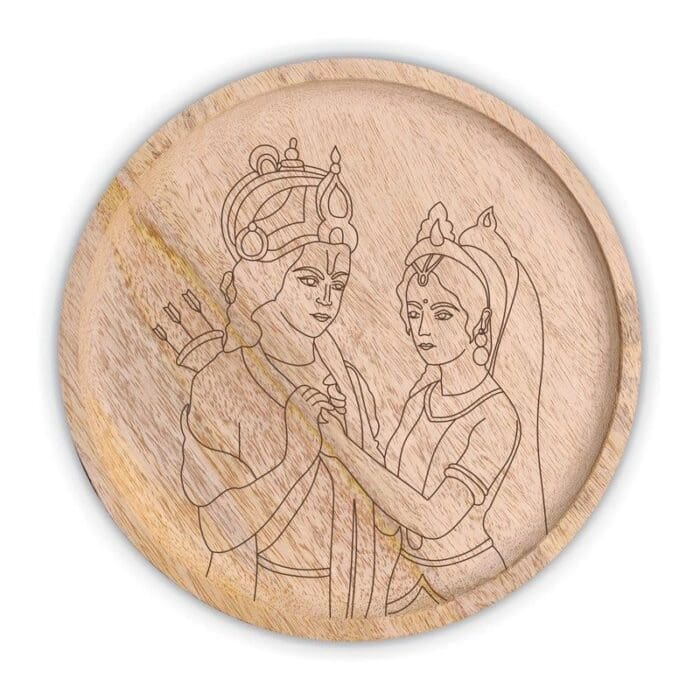 Shree Ram and Sita Pre Marked Wall Plate - 10 Inch