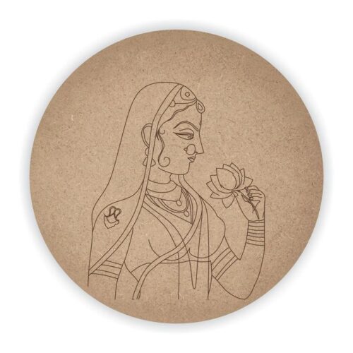 MDF Pre Marked Round Maharani with Lotus