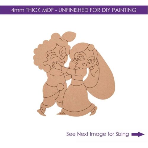 Radha Krishna MDF Pre-Marked Cutout - 12 Inch