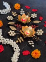 Large Floral Pearl & Studded Tea Light - Image 2