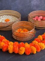 Metal Golden Cutwork Round Baskets - Image 8
