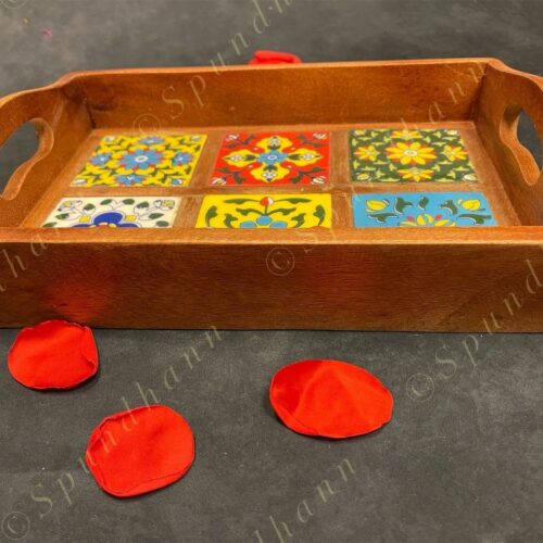 Ceramic Styled Wooden PARTY SERVING TRAY