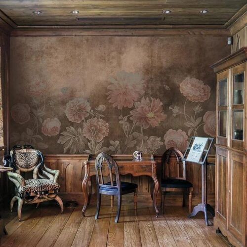 Life n Colors: 'Dusky Charm' - Vintage Floral Print Premium Wallpaper