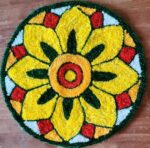 Floral Rangoli Floor Mat 4 ft