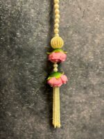 Pearl string with Pink Rose Bud Pair - Image 4