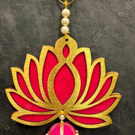Pink Large Lotus With Pink Zumki (6") Wall Dangler