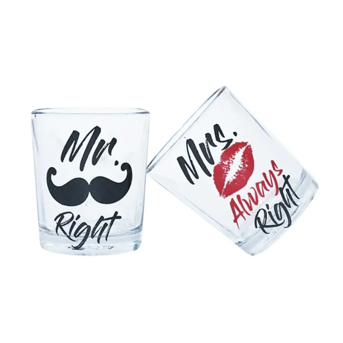 MR & MRS SHOT GLASS SET OF 2 - Image 1