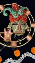 Krishna Hanging Circular with Lights - Image 3