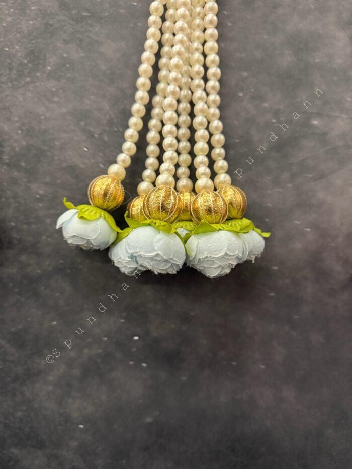 Pearl Srtings With Rose Bud Dangler - Image 4