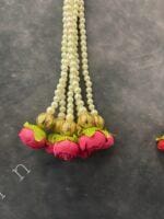 Pearl Srtings With Rose Bud Dangler - Image 3