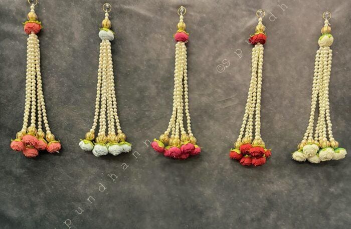 Pearl Srtings With Rose Bud Dangler - Image 5