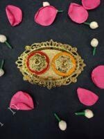 Golden Haldi Kumkum Decorative Holder - Image 7