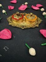 Golden Haldi Kumkum Decorative Holder - Image 3