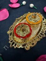 Golden Haldi Kumkum Decorative Holder - Image 2