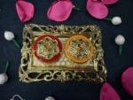 Golden Haldi Kumkum Decorative Holder - Image 9
