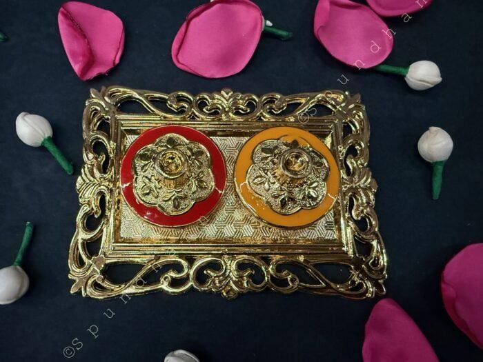 Golden Haldi Kumkum Decorative Holder - Image 9