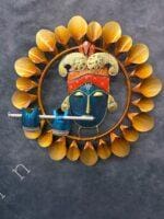 Decorative Krishna With Flower Petals Ring