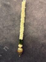 White Chameli String with Gold Drop