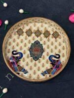 Royal Elephant Design Decorative Tray Set of 2 - Image 3