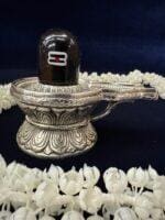 German silver and stone shivaling - Image 4