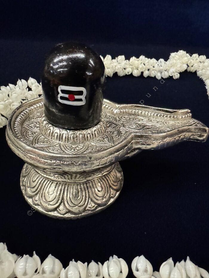 German silver and stone shivaling - Image 2