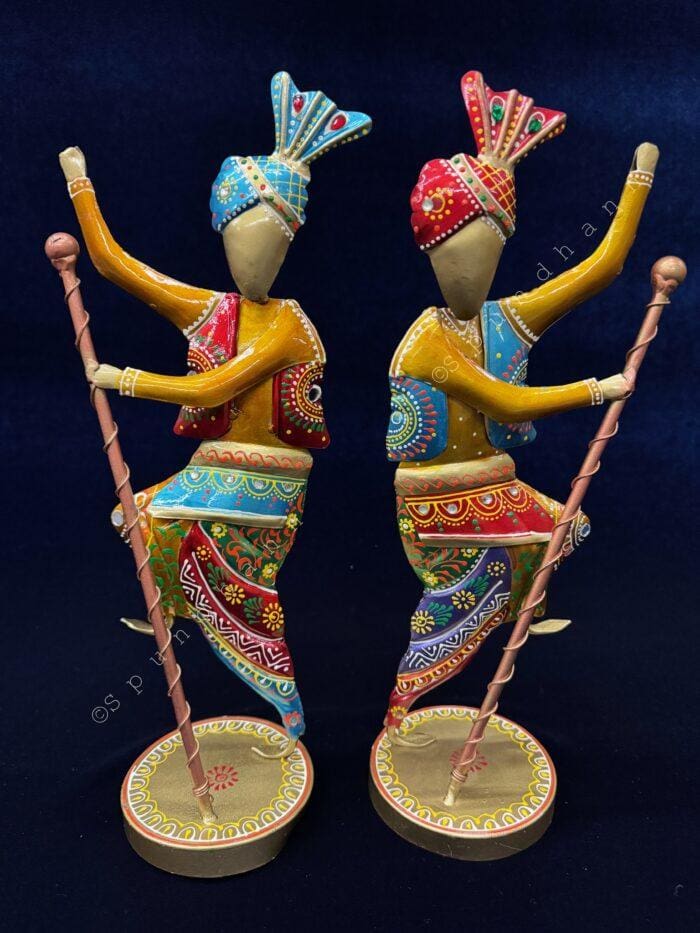 Dancing Baisakhi Figurines Set of 2 - Image 1
