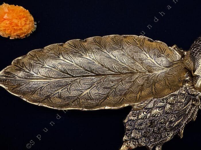 Peacock Platter in Silver - Image 3