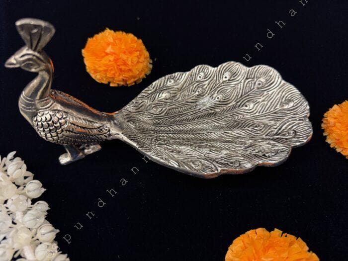 Peacock Platter in Silver - Image 8