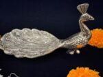 Peacock Platter in Silver