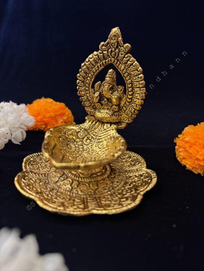 Ganesh T Light in Brass - Image 1