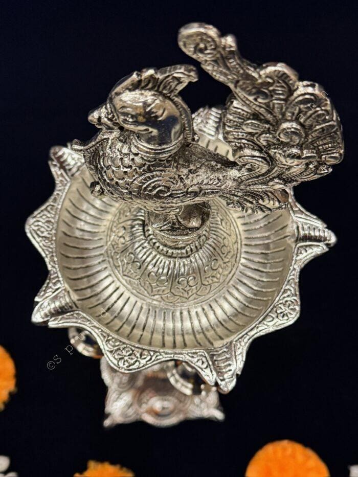 Bell, Peacock Multi T Light in German Silver - Image 5