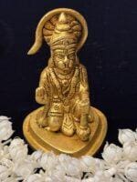 Hanuman Kneeling in Brass Murti - Image 2