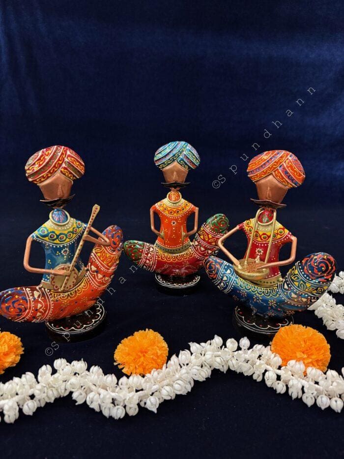 Tribal Musicians Figurines sitting Set of 3 - Image 1