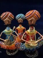 Tribal Musicians Figurines sitting Set of 3 - Image 4