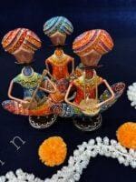 Tribal Musicians Figurines sitting Set of 3 - Image 2