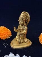 Hanuman Kneeling in Brass Murti